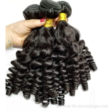 10A SPARK Brazilian Weaving Remy Human Hair Bundles for Women Raw Virgin Hair Extension Weft Natural Black Bouncy Curly FUMI